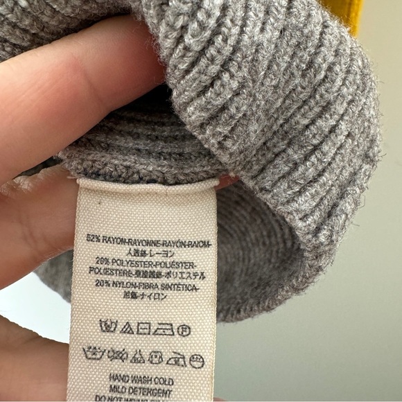 Free People Ribbed Colorblock Turtleneck Sweater - Blue, Gray, and Yellow S - Picture 6 of 10